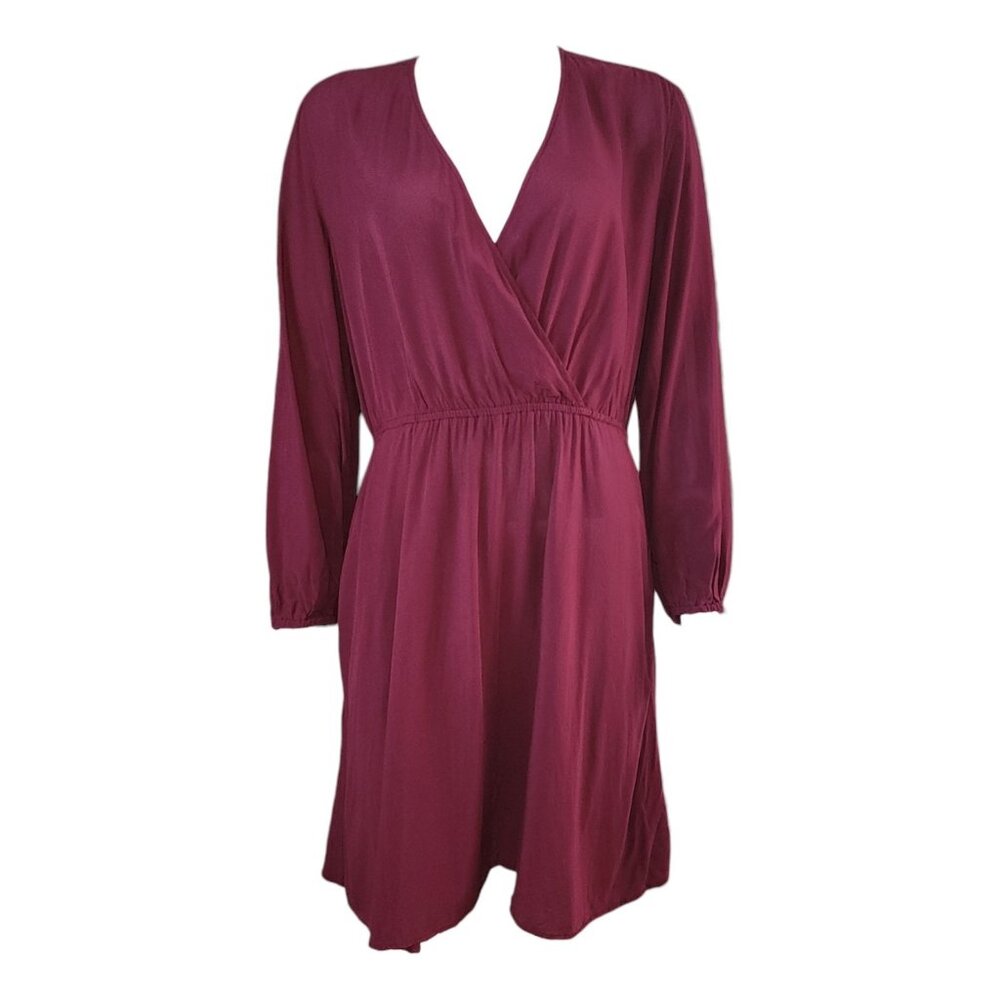 Old Navy Dress Womens Size Large Wine‎ Purple Long Sleeve Pullover Boho Feminine